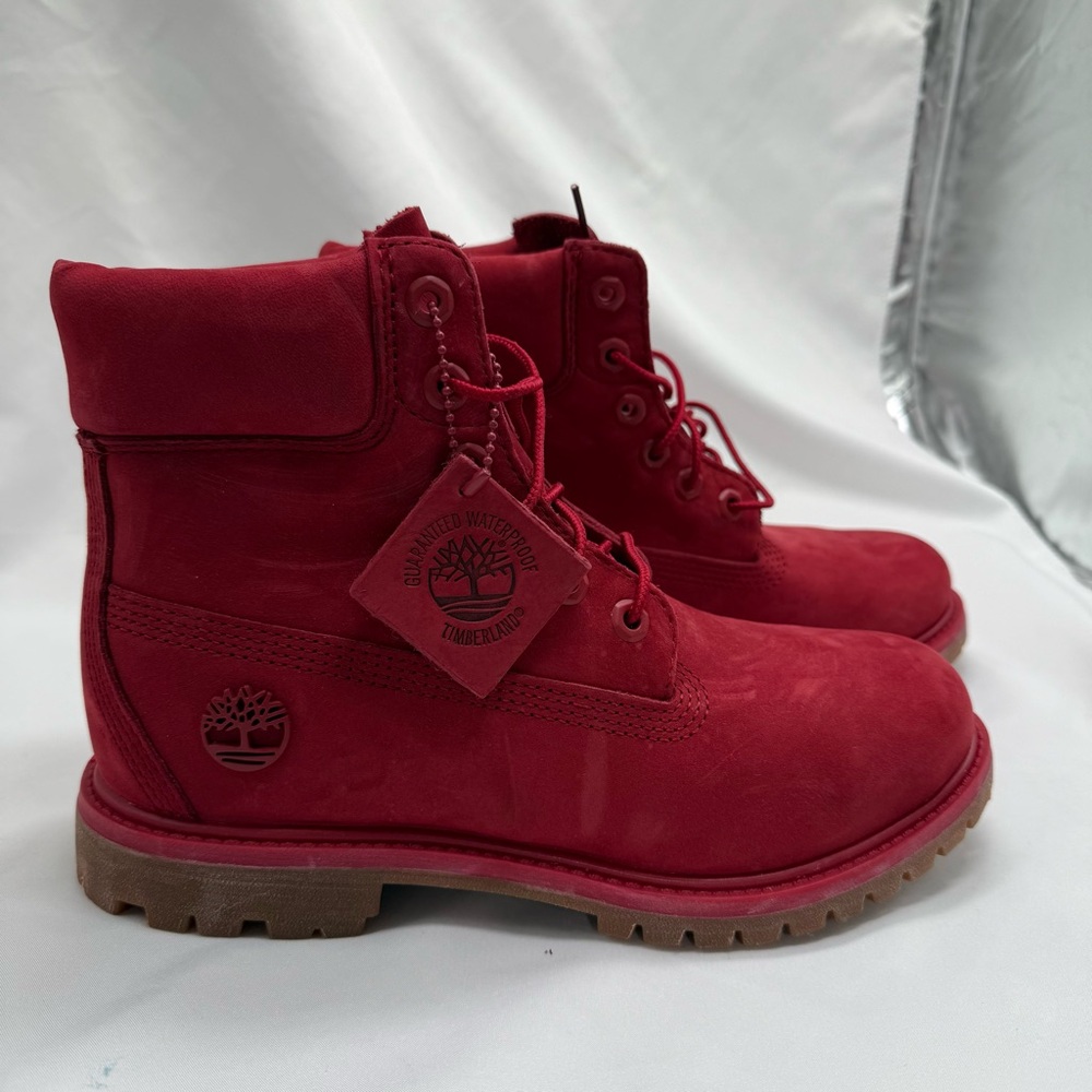 Timberland Red Waterproof Boots Size 8